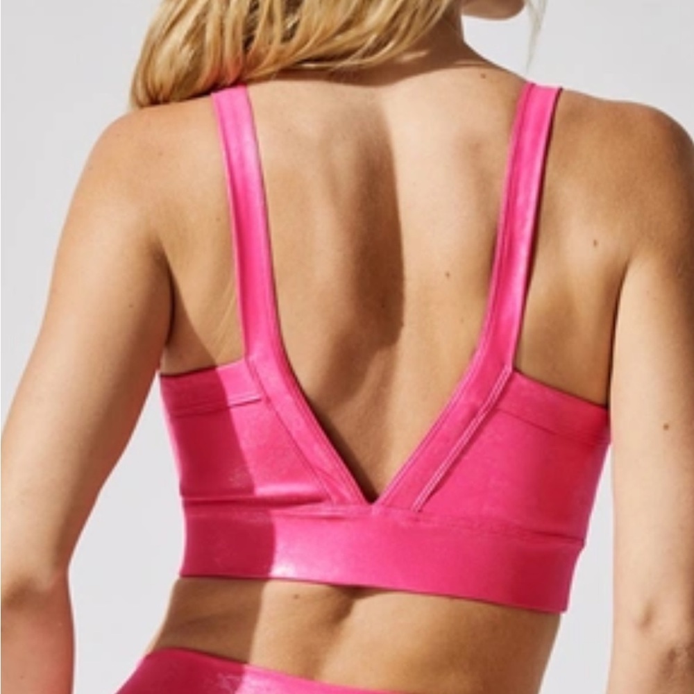 Carbon 38 Galaxy V-Back Sports Bra Pink Oil Slick Size Medium - Picture 11 of 11